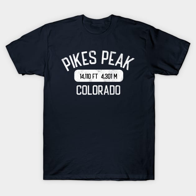 Pikes Peak Colorado Vintage White Athletic 14er T-Shirt by TGKelly